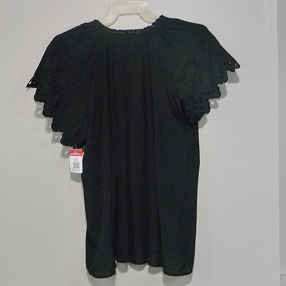 NWT Chelsea & Theodore Size 1X Black Blouse - Picture 10 of 11